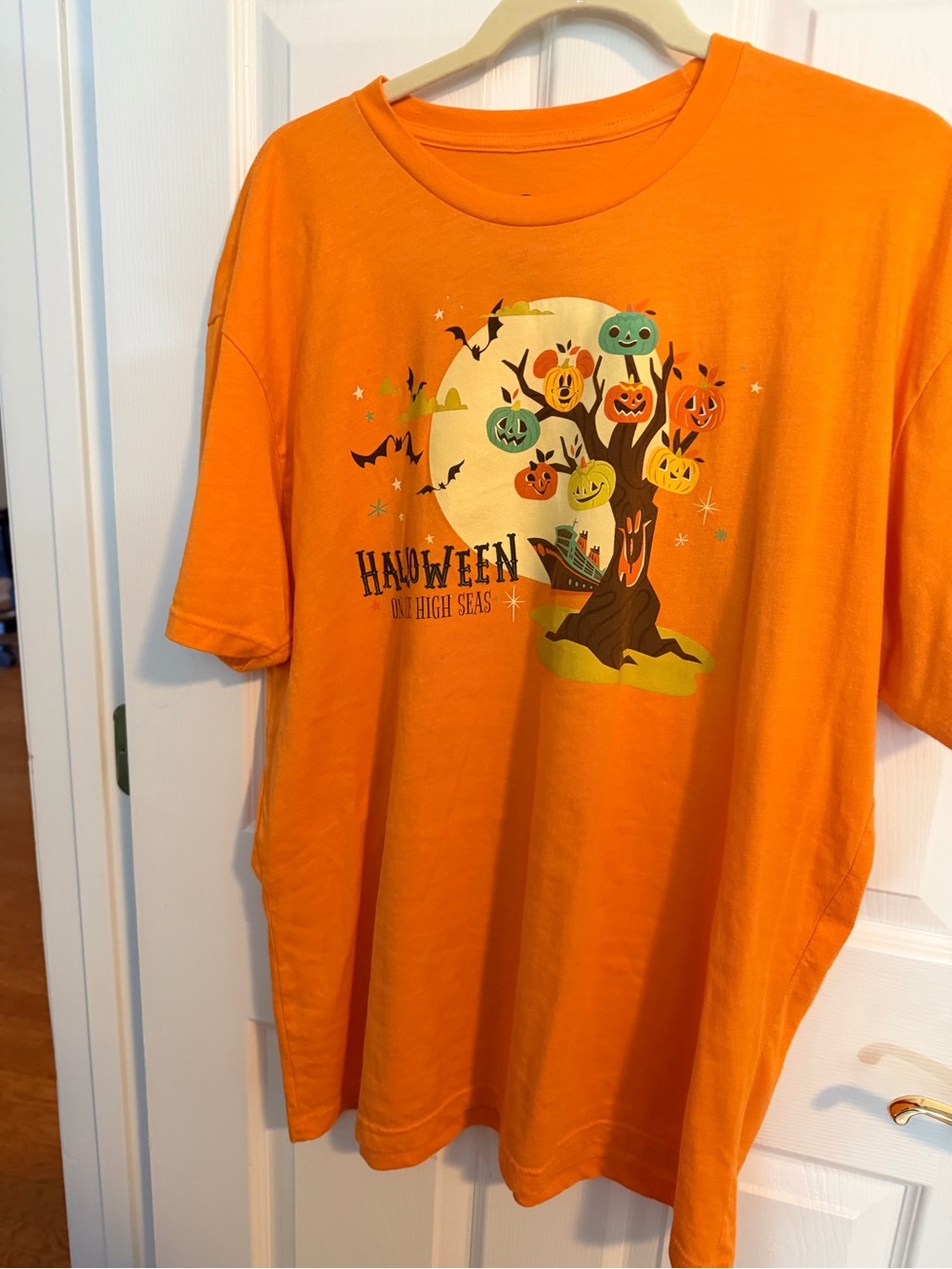 Disney cruise Hallowed on the High SeasOrange Halloween Pumpkin Tree Graphic Tee